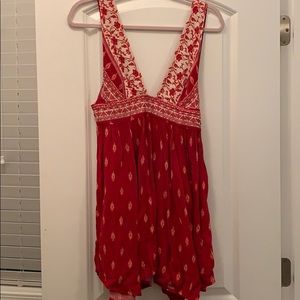 Red paisley dress